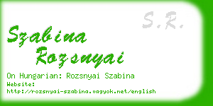 szabina rozsnyai business card